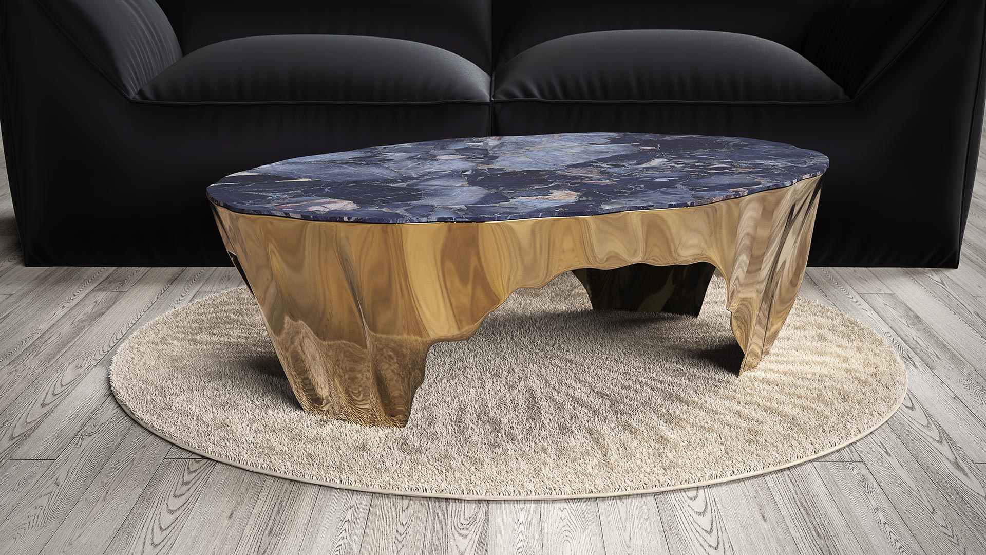 Broken Stone coffee table in real