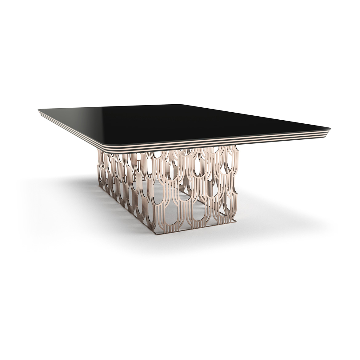 ArtDeco Table Straight Husk Black top small Thomas Mucha Design